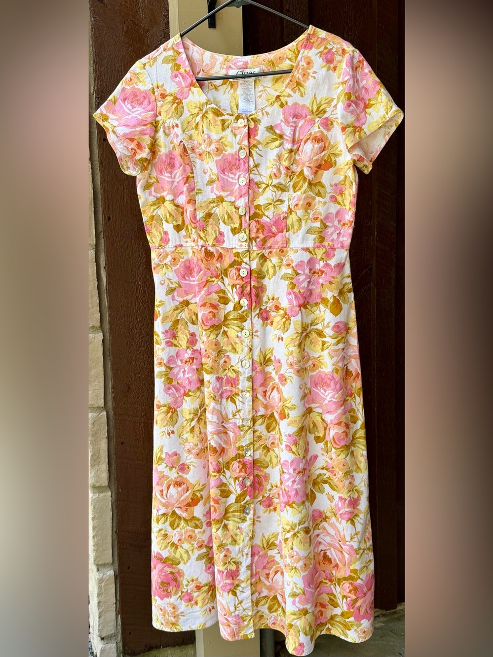 Linen Blend Floral Maxi Dress 6 Petite